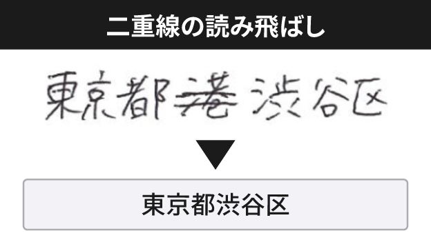 二重線の読み飛ばし
